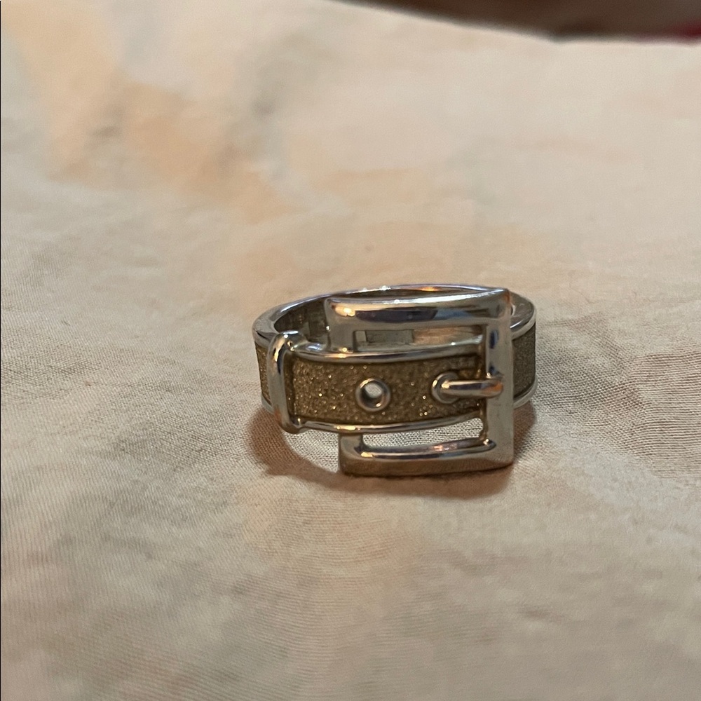 Elegant Silver Buckle Ring
